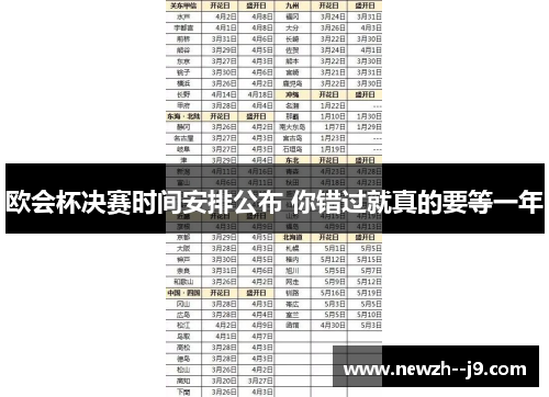 欧会杯决赛时间安排公布 你错过就真的要等一年
